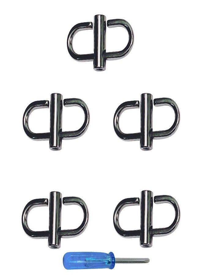 willikiva مجموعة ويليكيفا من 5 قطع من المشابك المعدنية القابلة للتعديل لسلسلة حزام الحقيبة، حلقات سلسلة صغيرة، ملحقات طول سلسلة الحقيبة (أسود وذهبي) - Image 1