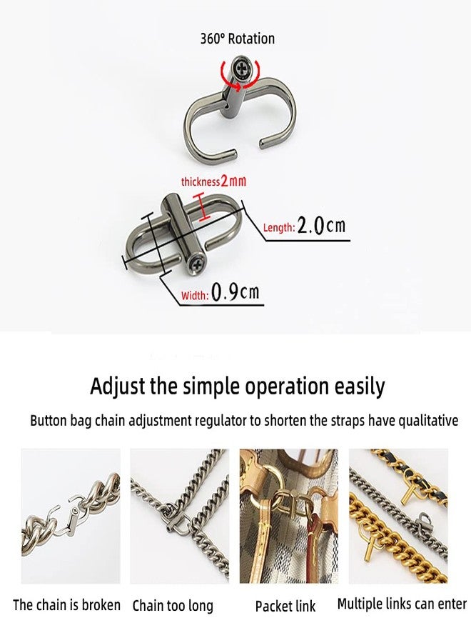 willikiva مجموعة ويليكيفا من 5 قطع من المشابك المعدنية القابلة للتعديل لسلسلة حزام الحقيبة، حلقات سلسلة صغيرة، ملحقات طول سلسلة الحقيبة (أسود وذهبي) - Image 3