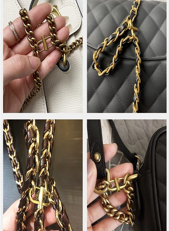 willikiva مجموعة ويليكيفا من 5 قطع من المشابك المعدنية القابلة للتعديل لسلسلة حزام الحقيبة، حلقات سلسلة صغيرة، ملحقات طول سلسلة الحقيبة (أسود وذهبي) - Image 2