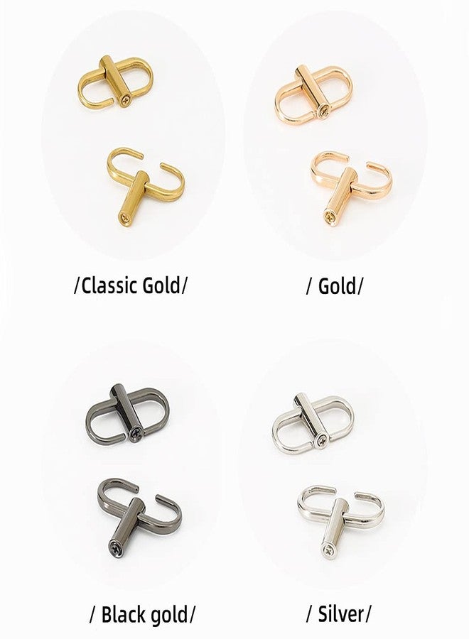 willikiva مجموعة ويليكيفا من 5 قطع من المشابك المعدنية القابلة للتعديل لسلسلة حزام الحقيبة، حلقات سلسلة صغيرة، ملحقات طول سلسلة الحقيبة (أسود وذهبي) - Image 4