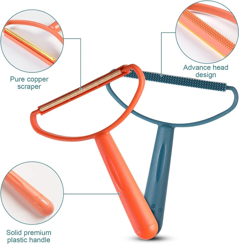 RBGIIT Plastic Pet Hair Remover Brush Copper Blade Manual Lint Remover Lint Shaver Dog Cat Hair Remover for Carpet Clothes Furniture Couch Sofa Bed Sheet Car Sheet Multicolor 1 - Image 3