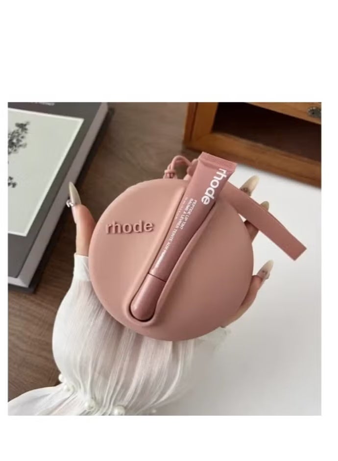 rhode Lipstick Holder Bag Coin Purse Lip Glaze Organizer Storage Bag Toast Ribbon (LIGHT BROWN) - Image 1