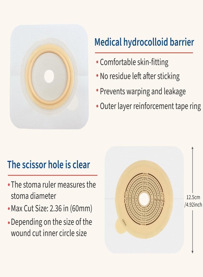 DERAYMI 22 PCS Ostomy Supplies 2 Piece Colostomy Bags, Two Piece Drainable Ostomy Pouch with Hook-and-Loop Closure for Ileostomy Stoma Care, Cut-to-Fit (16 x Bags+6 x Barriers - Image 5