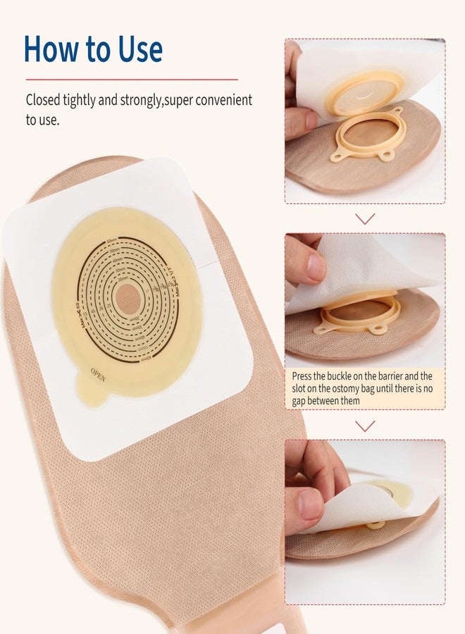 DERAYMI 22 PCS Ostomy Supplies 2 Piece Colostomy Bags, Two Piece Drainable Ostomy Pouch with Hook-and-Loop Closure for Ileostomy Stoma Care, Cut-to-Fit (16 x Bags+6 x Barriers - Image 3