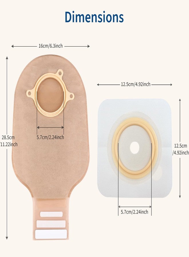 DERAYMI 22 PCS Ostomy Supplies 2 Piece Colostomy Bags, Two Piece Drainable Ostomy Pouch with Hook-and-Loop Closure for Ileostomy Stoma Care, Cut-to-Fit (16 x Bags+6 x Barriers - Image 2