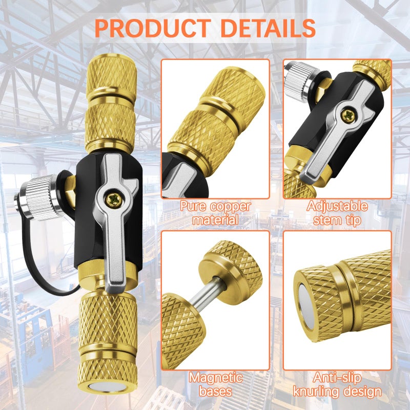 Behonor HVAC Valve Core Removal Tool,Valve Core Remover Installer Tool,1/4"& 5/16" Dual Valve Mega Flow Vacuum-Rated Valve Core Removal Tool,20 Microns Vacuum,Essential HVAC Tools for R32 R410A R22 R12 R407 - Image 5
