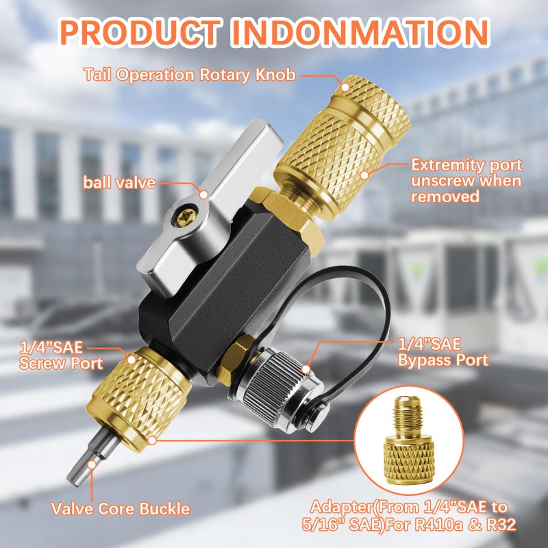 Behonor HVAC Valve Core Removal Tool,Valve Core Remover Installer Tool,1/4"& 5/16" Dual Valve Mega Flow Vacuum-Rated Valve Core Removal Tool,20 Microns Vacuum,Essential HVAC Tools for R32 R410A R22 R12 R407 - Image 3