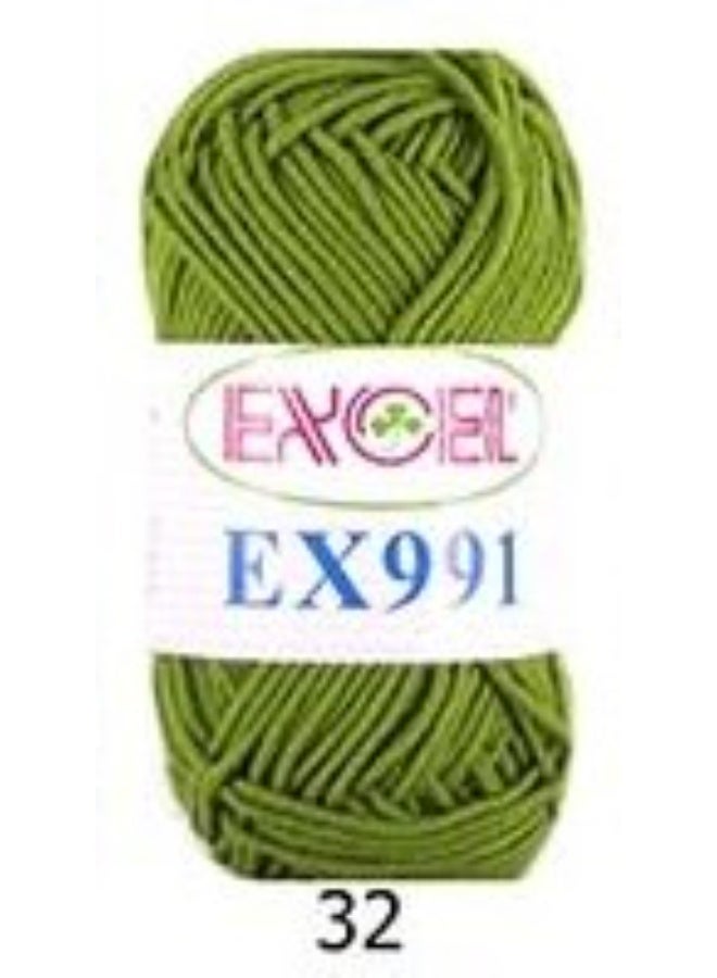 Excel EX991 Crochet Yarn Green 32 - Image 1
