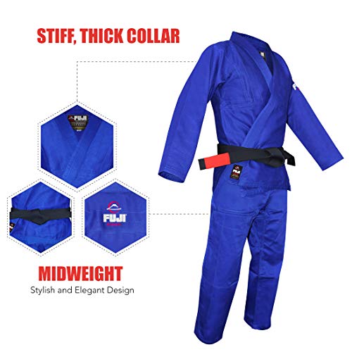 FUJI All-Around Brazilian Style Jiu Jitsu Uniform, Blue, Size A3 - Image 5