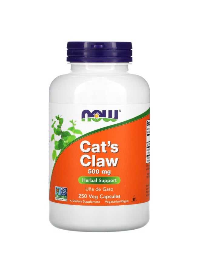 now Cat's Claw, 500 mg, 250 Veg Capsules - Image 1