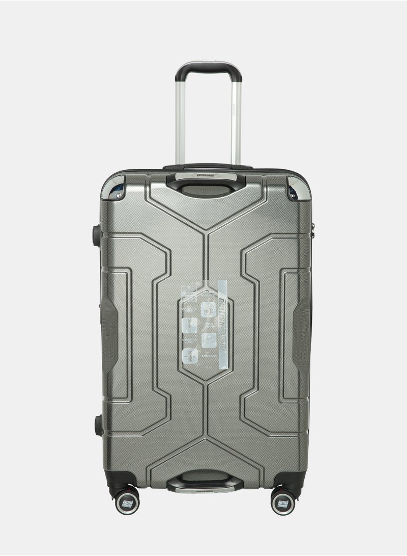 السياحية البريطانية حقيبة مقصورة ٢٠ بوصة | حقيبة سفر صلبة من مادة ABS مع طبقة قابلة للتمدد | حقيبة سفر خفيفة الوزن بعجلات دوارة ٣٦٠ درجة ومقبض تلسكوبي - (رمادي غامق) - Image 1