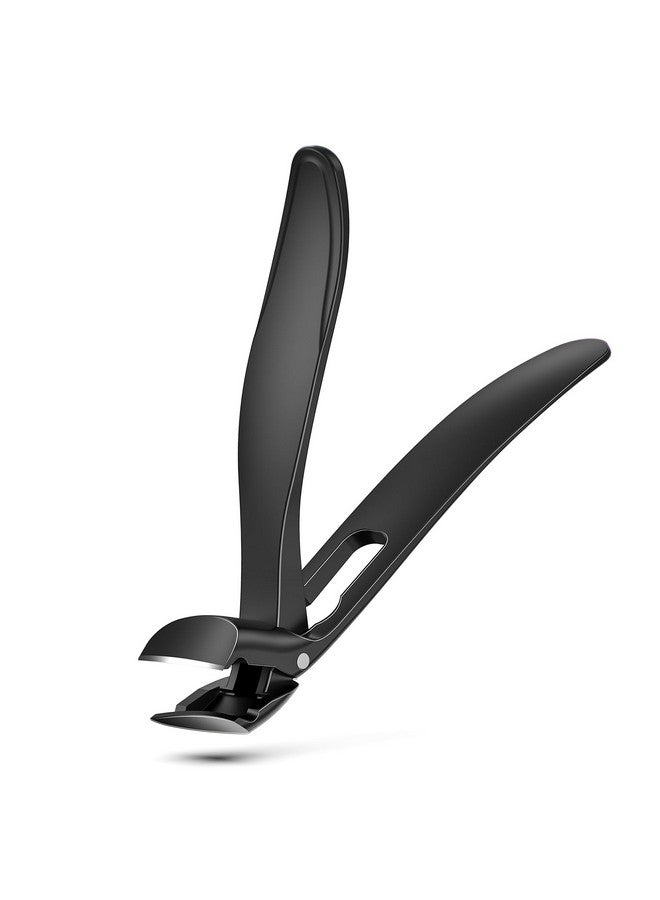 FERYES Angled Head Long Handled Toenail Clipper For Seniors Large Wide Jaw Nail Clipper With Catcher For Thick Nails Easier Trimming Ergonomic Design (Black - Image 1