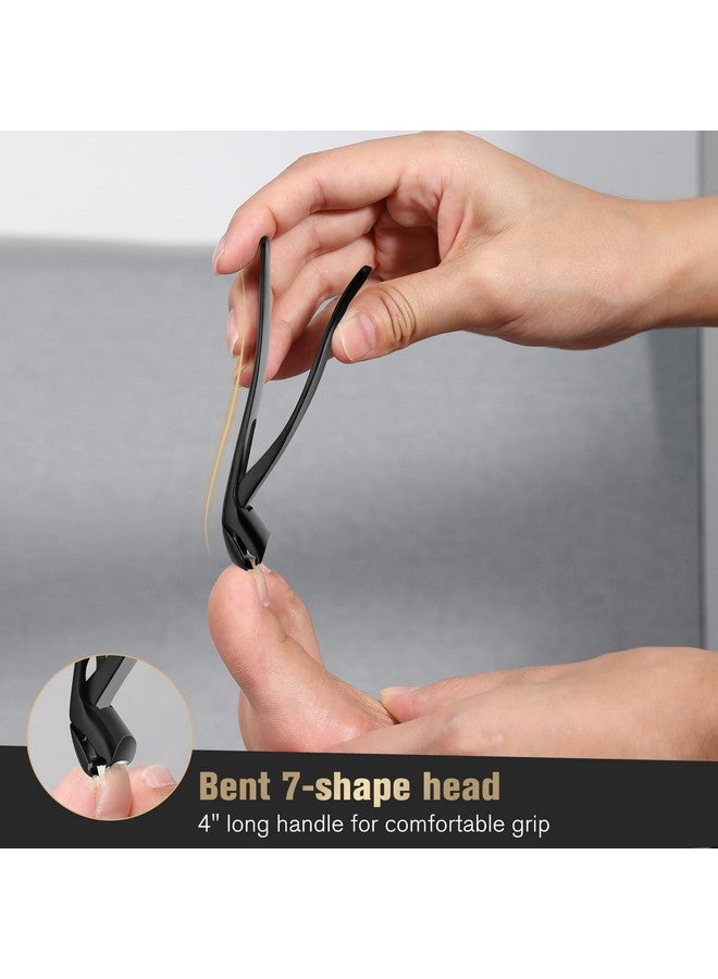 FERYES Angled Head Long Handled Toenail Clipper For Seniors Large Wide Jaw Nail Clipper With Catcher For Thick Nails Easier Trimming Ergonomic Design (Black - Image 3