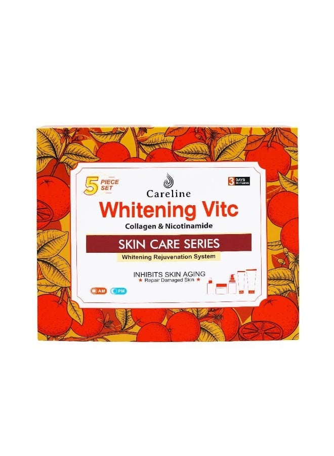 كير لاين مجموعة فيتامين سي لتبييض وتفتيح بشرة الوجه مكونة من 5 قطع - Image 2