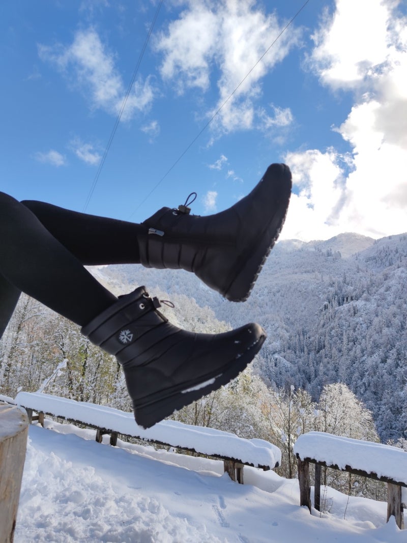 Çiğdem Kundura Çiğdem Snow Boot Unisex - Snow 8 - Black-Side-Zipper - 38 - Image 3