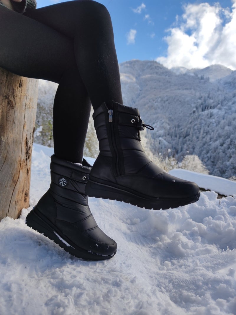 Çiğdem Kundura Çiğdem Snow Boot Unisex - Snow 8 - Black-Side-Zipper - 38 - Image 2
