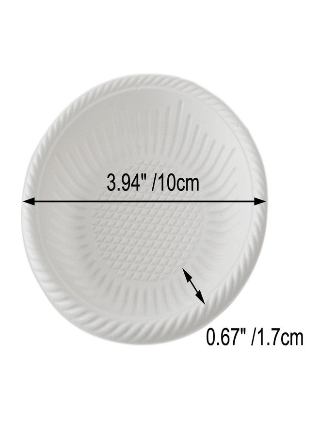 LoveDeal 100PCS Small Plastic Plates, 4 Inch Mini Dessert Starch Plates Bulk, Disposable Round Plate for Cake, Appetizer, Party, BBQ, Decorative Craft, Pet Feeding - Image 2