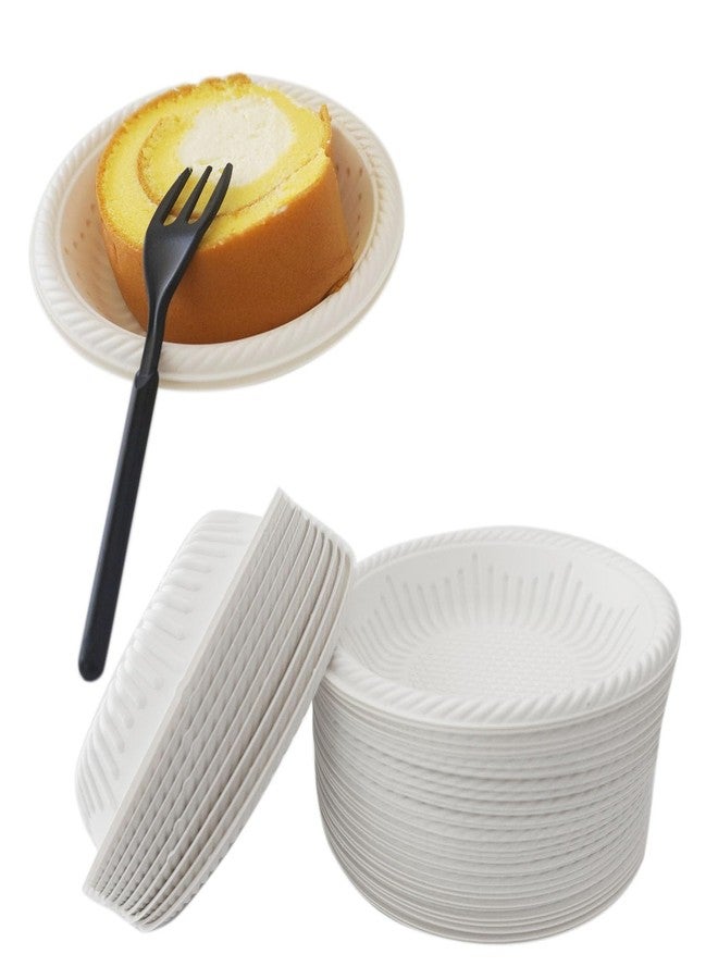 LoveDeal 100PCS Small Plastic Plates, 4 Inch Mini Dessert Starch Plates Bulk, Disposable Round Plate for Cake, Appetizer, Party, BBQ, Decorative Craft, Pet Feeding - Image 4