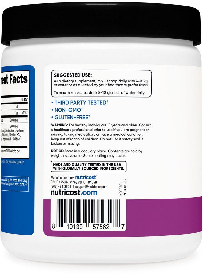 Nutricost Creatine + Aminos 30 Servings (Grape Flavored) - 5,000mg Creatine Monohydrate + 5000mg Amino BCAA Blend Per Serving - Image 4
