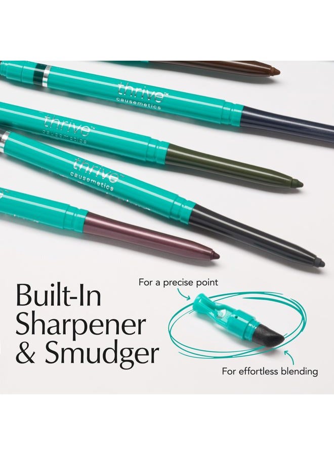 Thrive Causemetics Infinity Waterproof Eyeliner Pencil, Built In Sharpener & Smudge Tip, Long Lasting, Smudge Proof, Hyaluronic Acid & Shea Butter, Vegan & Cruelty Free, Lauren (Black Matte) - Image 4