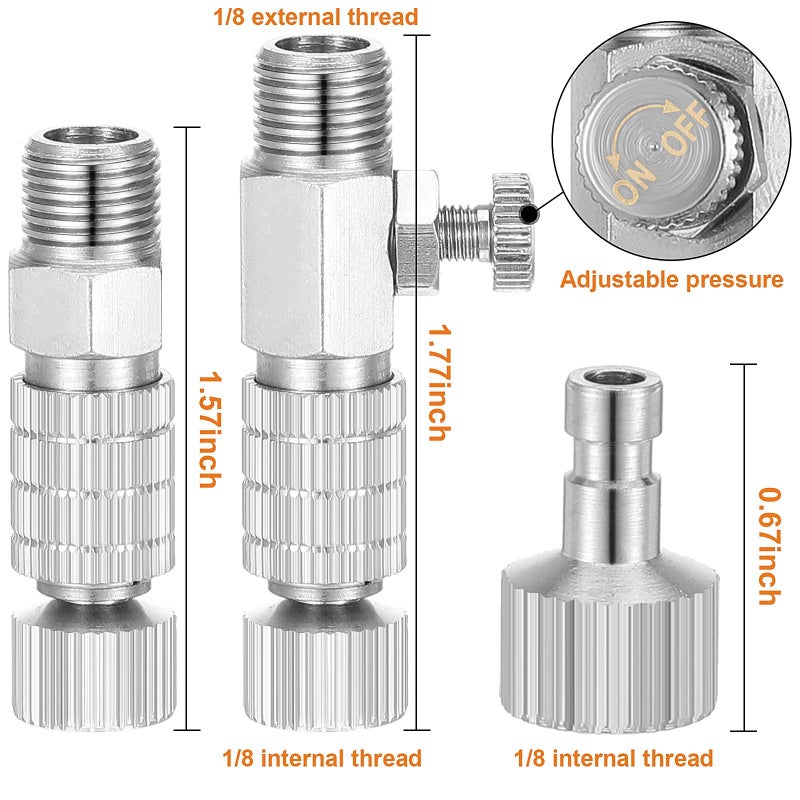 Hotop 14 Pieces Airbrush Adapter Set Airbrush Quick Disconnect Fittings Hose Quick Release Adapter for Air Compressor - Image 3