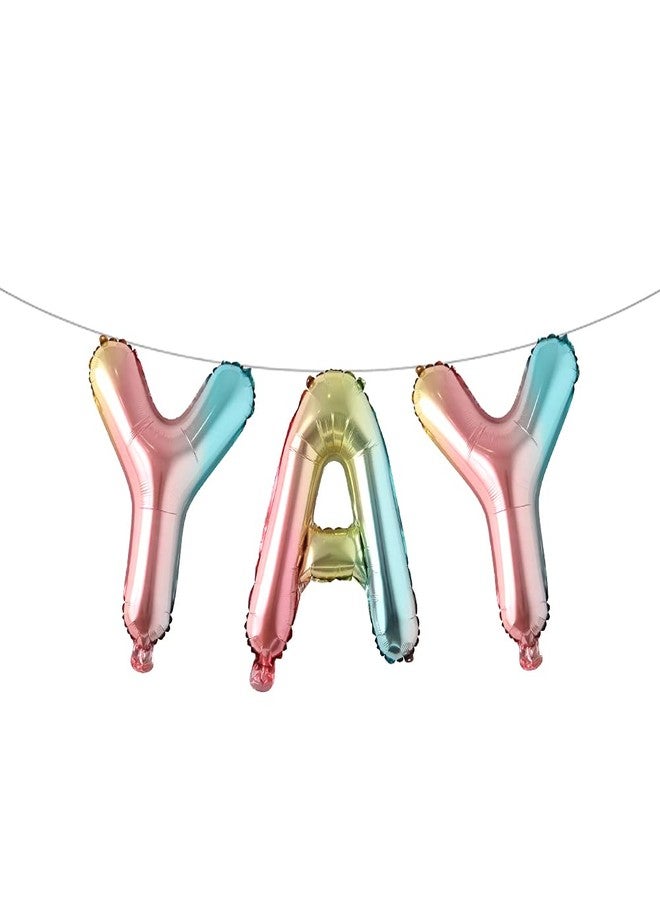 RUIANSI Bachelorette Party Decorations Balloons - Bridal Shower Decorations YAY Party Banner Balloon Engagement Party Decoration - Bachelorette Favor (YAY Rainbow) - Image 1