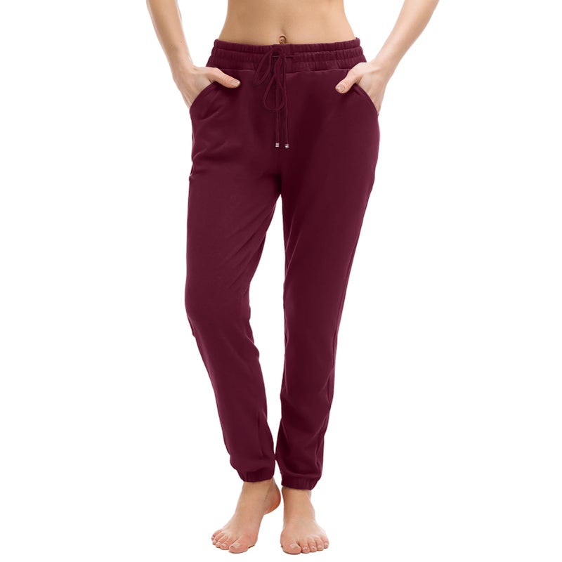 Walifrey Womens Joggers with Pockets, Drawstring Sweatpants Women for Lounging Jogging Gym and Workout Red,1 Pack Red XL - Image 1