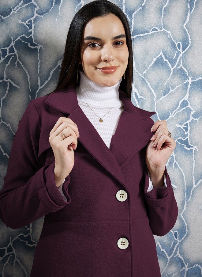 Athena معطف صوف أرجواني للنساء - Image 2