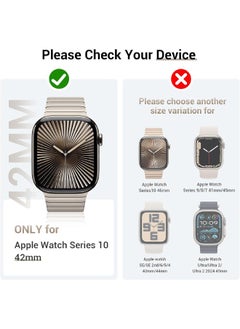 ماركة غير محددة متوافق مع حافظة Apple Watch Series 10 مقاس 42 مم صلبة مع واقي شاشة من الزجاج المقوى للخصوصية، غطاء حافظة مقاوم للماء بتصميم فريد من نوعه من البولي كربونات، ملحقات تغطية كاملة لساعة iWatch 10 مقاس 42 مم، أسود  - Image 2