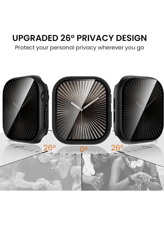 Generic - Compatible for Apple Watch Series 10 42mm Hard Case with Privacy Tempered Glass Screen Protector, Unique Design Hard PC Waterproof Case Cover, Bumper Full Coverage Accessories for iWatch 10 42mm, Black - Image 1