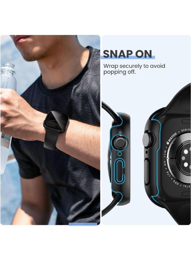 Generic - Compatible for Apple Watch Series 10 42mm Hard Case with Privacy Tempered Glass Screen Protector, Unique Design Hard PC Waterproof Case Cover, Bumper Full Coverage Accessories for iWatch 10 42mm, Black - Image 1