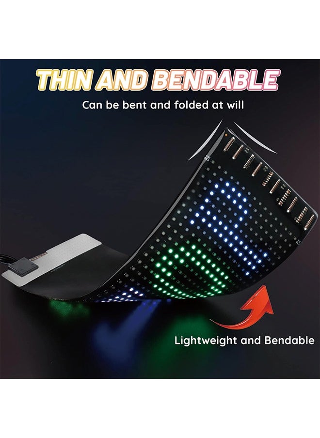 Generic - LED Sign for Car, 7''x3''Flexible LED Matrix Panel USB 5V Bluetooth Application Control DIY Programmable Scrolling LED Sign for Car Party Wedding Festival - Image 1
