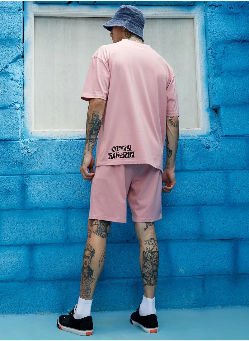 Campus Sutra Men's Peach Cupid Co-Ord Set