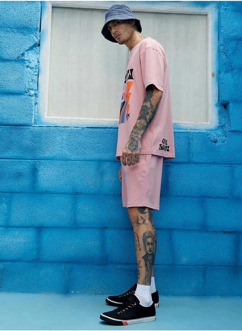 Campus Sutra Men's Peach Cupid Co-Ord Set