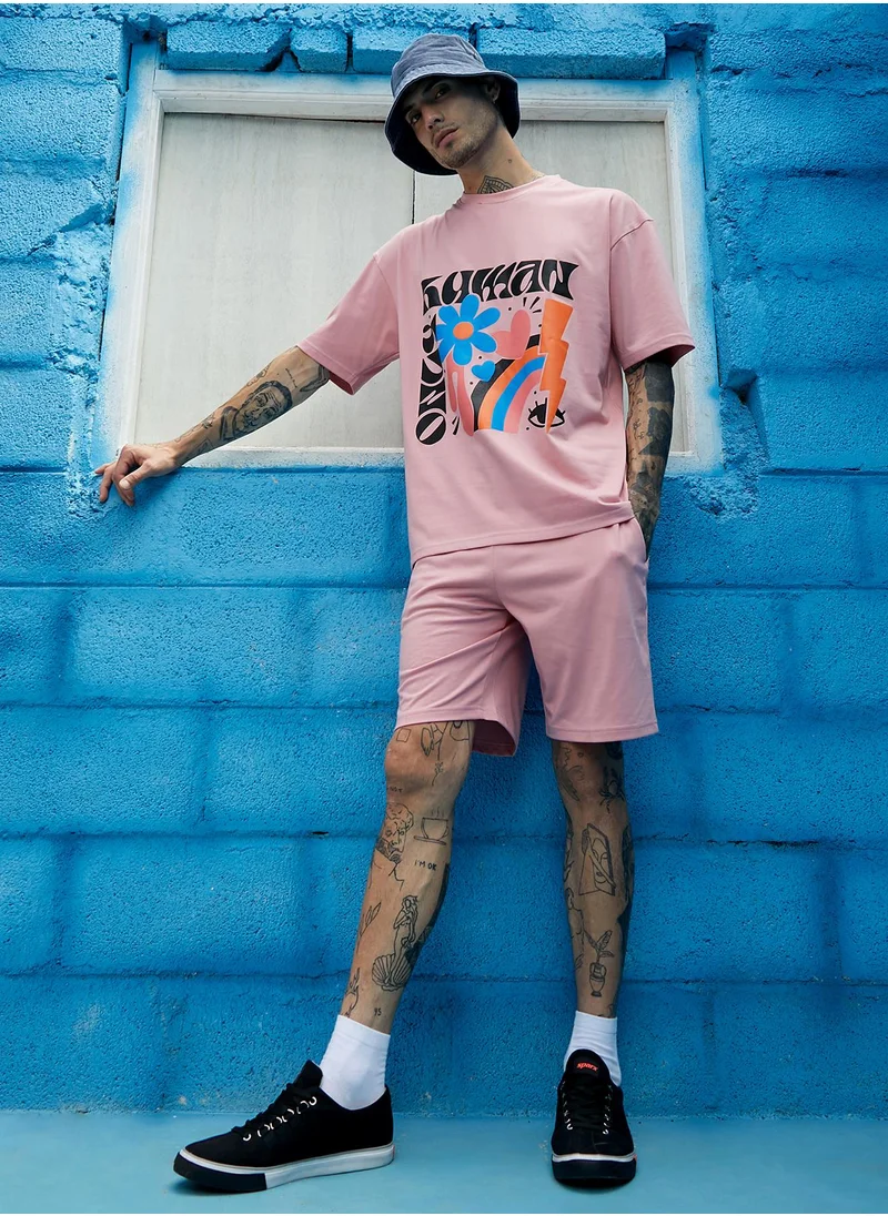 Campus Sutra Men's Peach Cupid Co-Ord Set