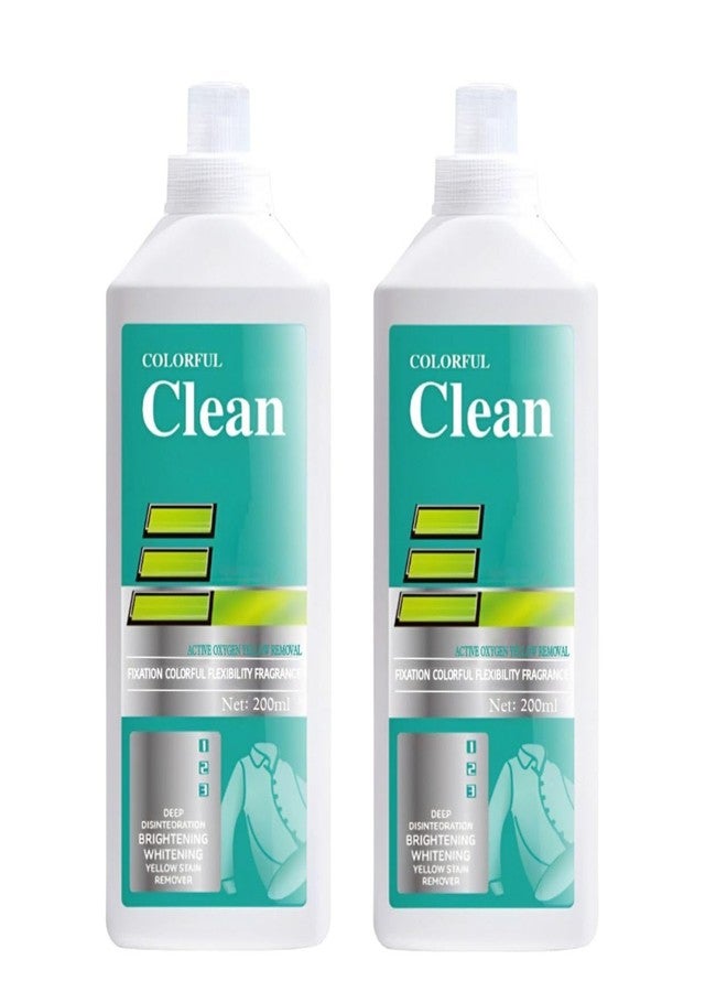 VISIONEX Powerful 3-in-1 Liquid Detergent Cleaning Solution for Clothes, Colorful Clean Laundry Cleaner, Clothes White Clean Oxygenated, Specially designed to remove Tough Dried Stains- Pack of 2 - Image 1