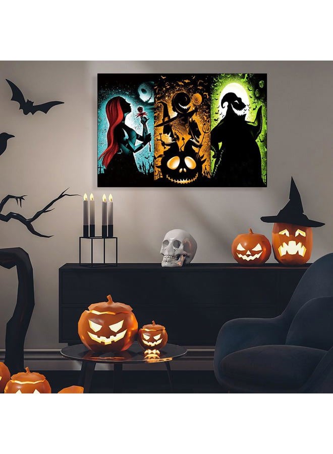 Eterkosu Halloween Diamond Art Painting Kits for Adults - Jack and Sally DIY 5D Paint with Diamonds Gem Art Painting Kits DIY Nightmare Before Christmas Round Full Drill Diamond Dots Paintings Adult Crafts - Image 4