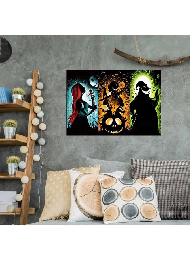 Eterkosu Halloween Diamond Art Painting Kits for Adults - Jack and Sally DIY 5D Paint with Diamonds Gem Art Painting Kits DIY Nightmare Before Christmas Round Full Drill Diamond Dots Paintings Adult Crafts - Image 3
