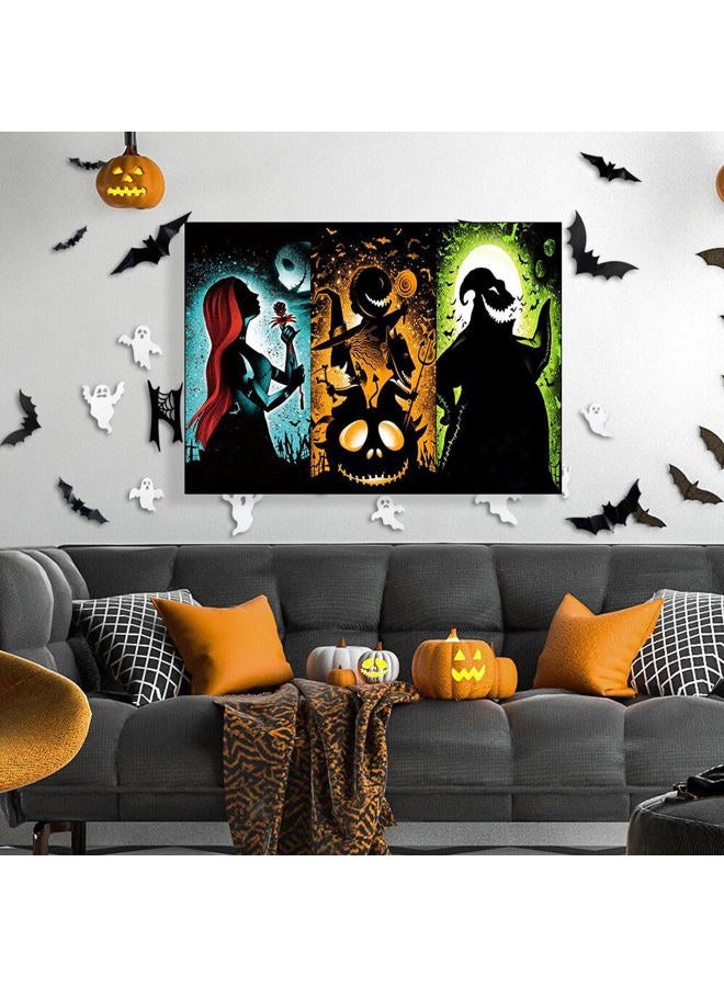 Eterkosu Halloween Diamond Art Painting Kits for Adults - Jack and Sally DIY 5D Paint with Diamonds Gem Art Painting Kits DIY Nightmare Before Christmas Round Full Drill Diamond Dots Paintings Adult Crafts - Image 2