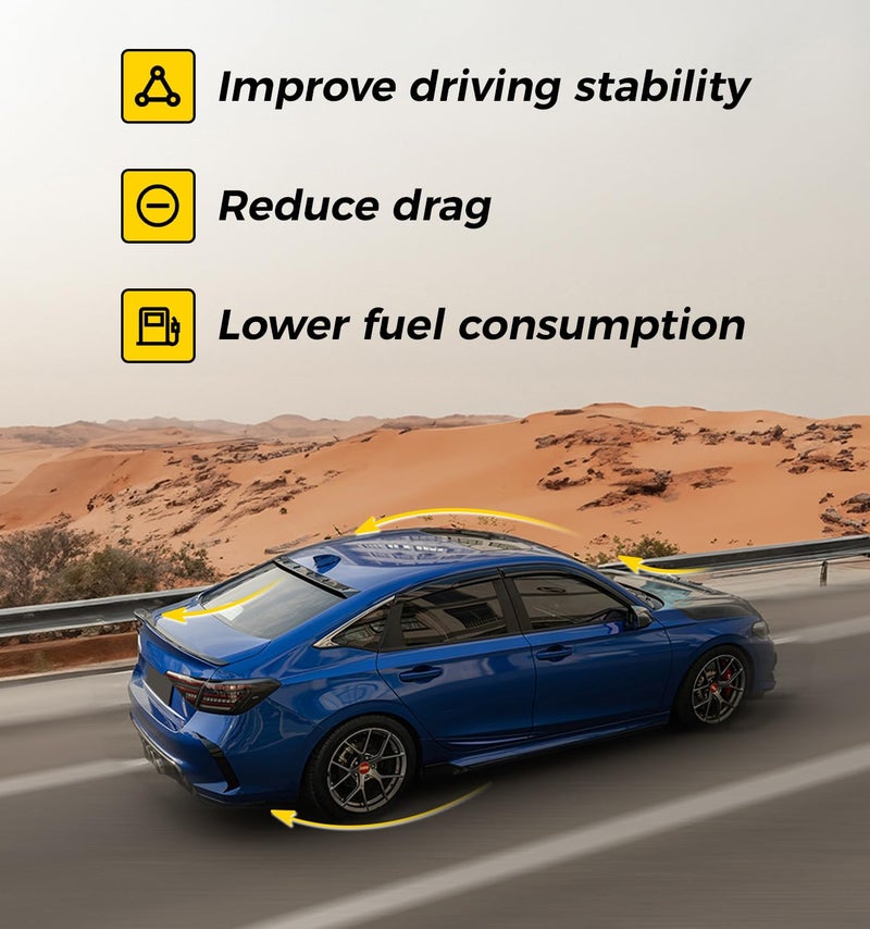 Xprite Spoiler Wing Compatible with 2021 2022 2023 2024 2025 2026 Honda Civic Sedan Sport Spoiler 11th Civic Rear Trunk Spoiler ABS Material- Glossy Black - Image 4