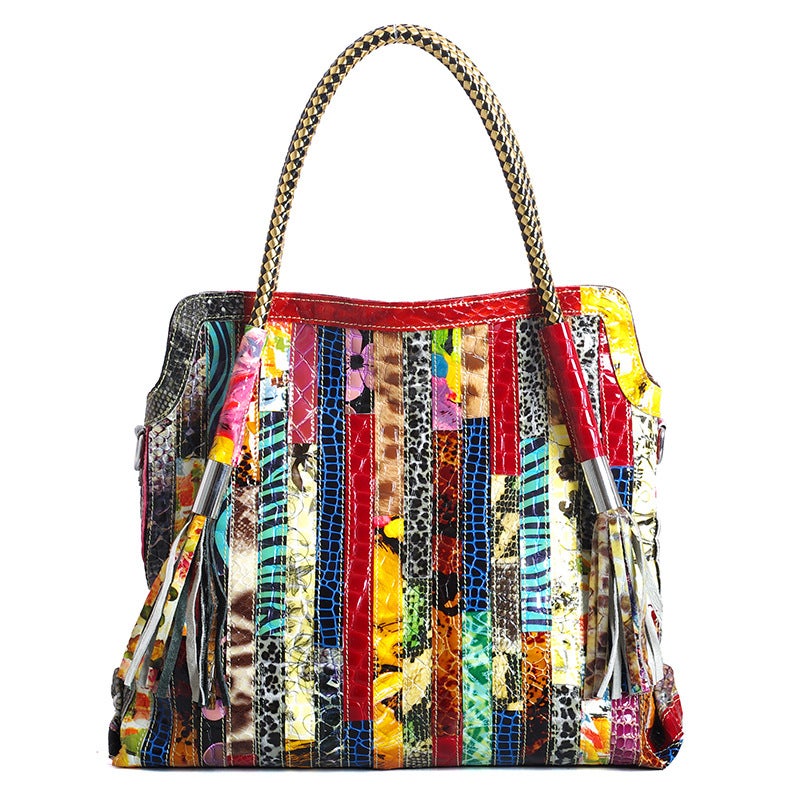 Factory Genuine Leather Women'S Bag Bohemian Snake Pattern Crossbody Shoulder Bag New Style Personalized Design Colorful Supply - Image 1