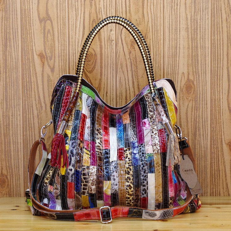 Factory Genuine Leather Women'S Bag Bohemian Snake Pattern Crossbody Shoulder Bag New Style Personalized Design Colorful Supply - Image 2
