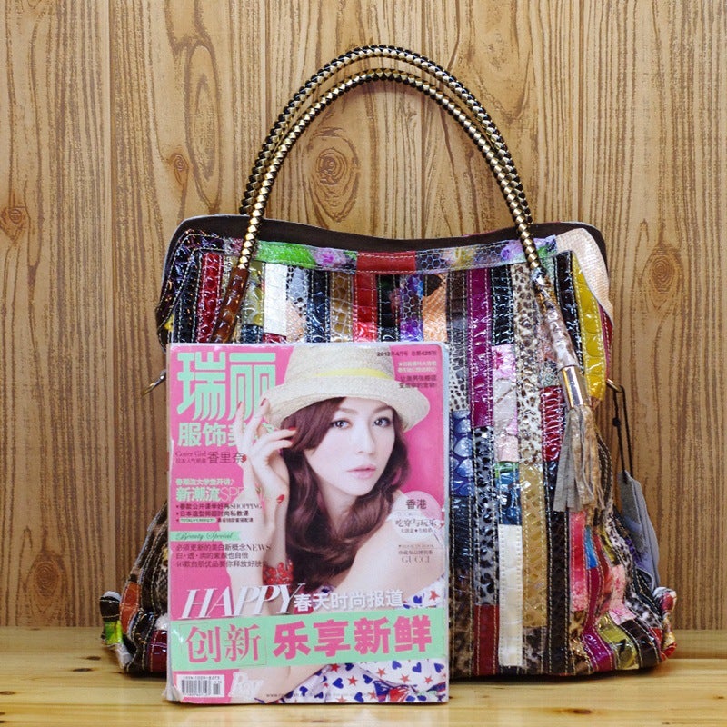 Factory Genuine Leather Women'S Bag Bohemian Snake Pattern Crossbody Shoulder Bag New Style Personalized Design Colorful Supply - Image 4