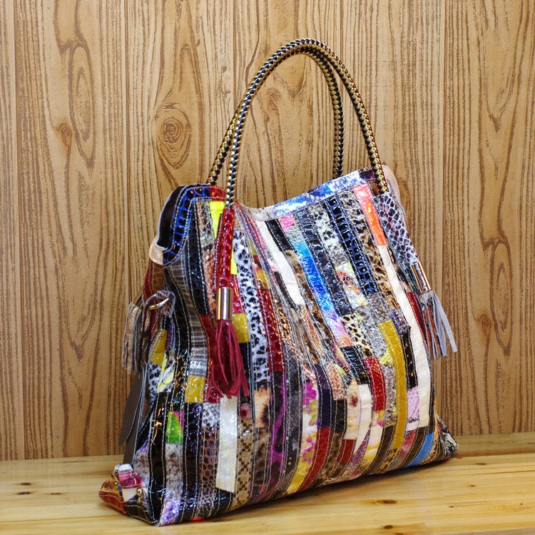 Factory Genuine Leather Women'S Bag Bohemian Snake Pattern Crossbody Shoulder Bag New Style Personalized Design Colorful Supply - Image 3