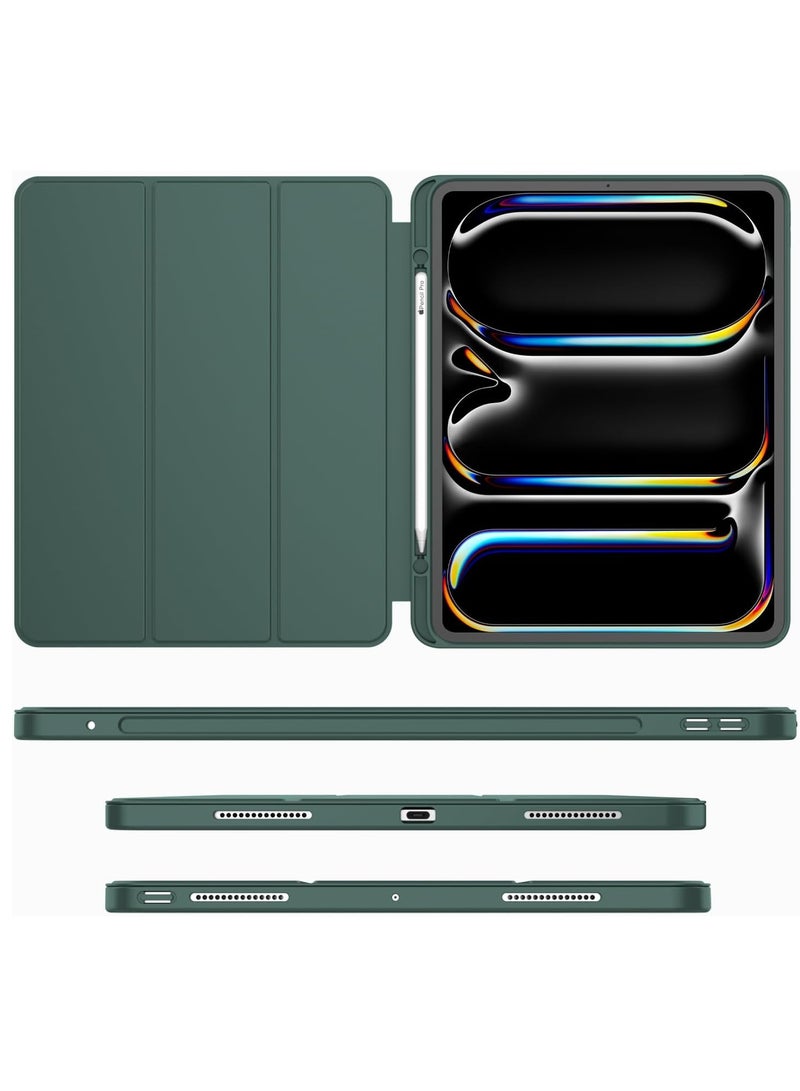 MIGOFAST iPad Pro 11 Inch Case M4 (2024 5th Generation) with Pencil Holder Trifold Stand Smart Case with Soft TPU Back, Auto Wake/Sleep - Image 2