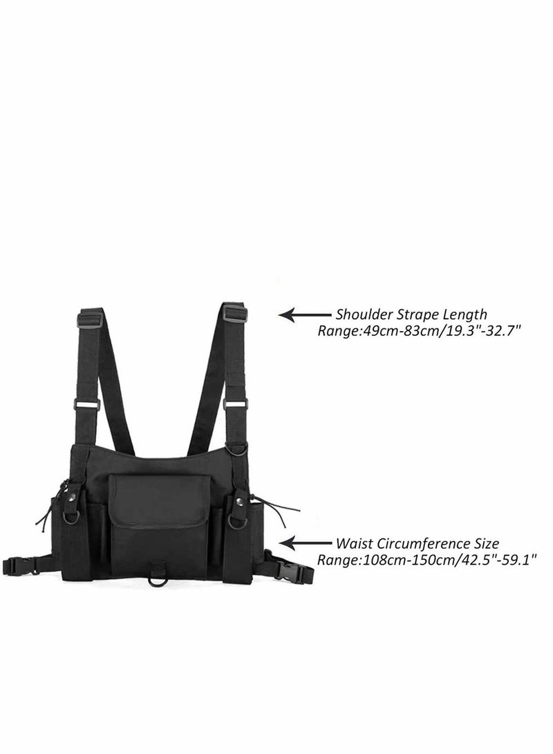 Generic Adjustable Radio Chest Harness Pouch Holster Vest for Hands-free Use, Universal Two-Way Walkie Talkie Pack and Backpack Pocket Holder - Image 3