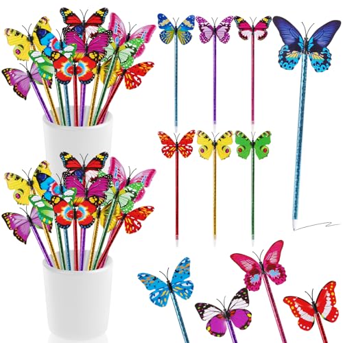 SunAngel 36 PCS Butterfly Pens - Elegant Floral Pens for Women, 0.5mm Black Ink, Unique Office & Home Desk Decor, Wedding or Birthday Party Favors for Adults - Image 1