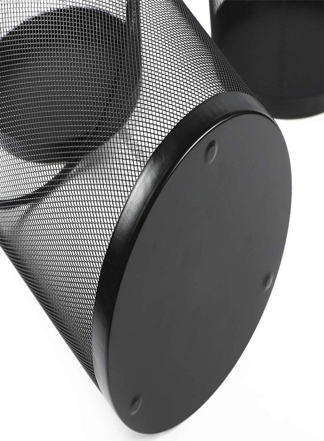 Black metal mesh wastebasket - Image 3