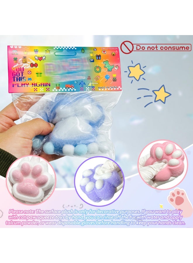 Halamodo 4Pcs Cat Paw Taba Squishy Stress Relief Toys, Cute Sensory Toys, Super Soft Squeeze Fidget Toys, Stretchy Elastic Cat Paws, Gift For Kids Adults, Portable Push Pop Stress Relief, 2.68x2.87 Inch - Image 5