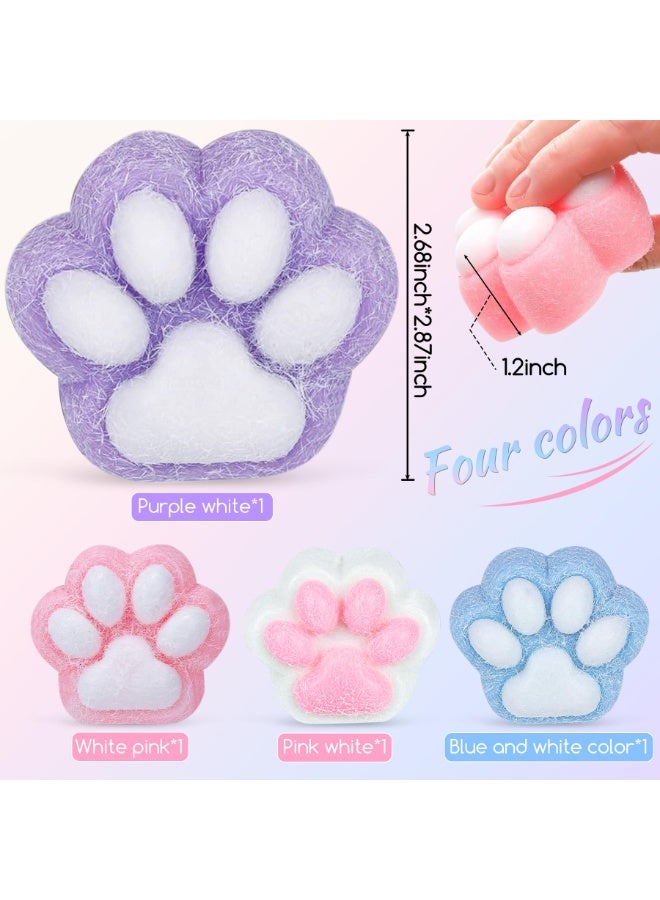 Halamodo 4Pcs Cat Paw Taba Squishy Stress Relief Toys, Cute Sensory Toys, Super Soft Squeeze Fidget Toys, Stretchy Elastic Cat Paws, Gift For Kids Adults, Portable Push Pop Stress Relief, 2.68x2.87 Inch - Image 1